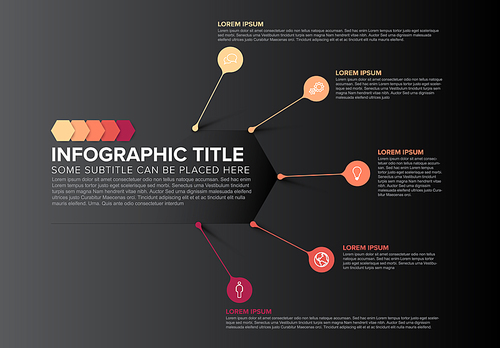 Dark Vector multipurpose Infographic template made from red droplet pins