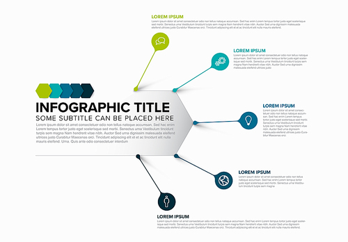Vector multipurpose Infographic template made from teal droplet pins