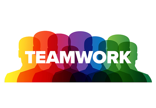 teamwork lettering template made from team members profile icons with teamwork text in the . teamwork concept illustration article header banner