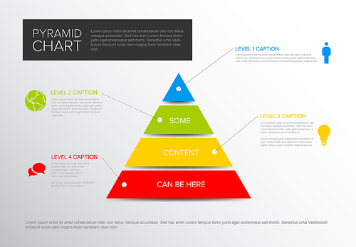 Vector solid Infographic Pyramid chart diagram template with icons