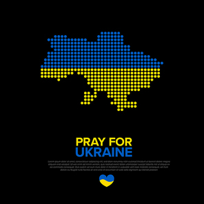 Save Ukraine support flyer postertemplate for social media header or layout. Illustration for supporting Ukraine with blue and yellow Ukraine map
