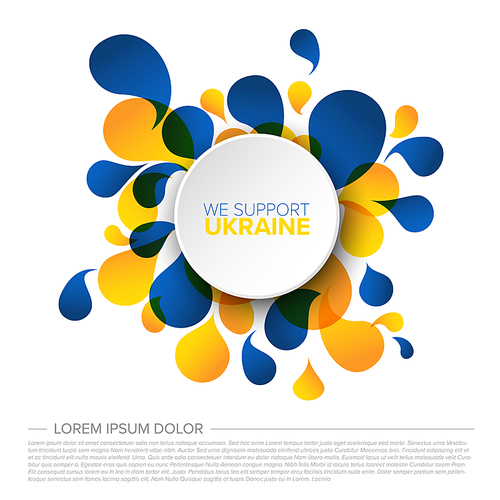 Save Ukraine support flyer poster badge template for social media header or layout. Illustration for supporting Ukraine with blue and yellow ukraine colors