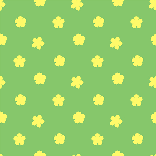 Hand drawn seamless vector pattern with different flowers, on a green background. Design concept for summer, spring, kids textile , wallpaper, wrapping paper.