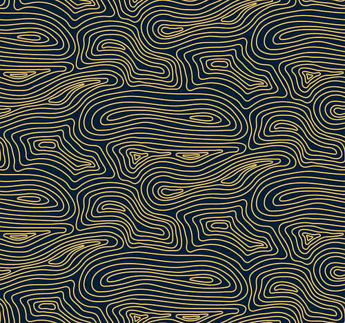 Stylized wood texture seamless pattern, golden on dark blue background. Vector illustration. Flat style design. Concept for decorative element, textile , wallpaper, wrapping paper.