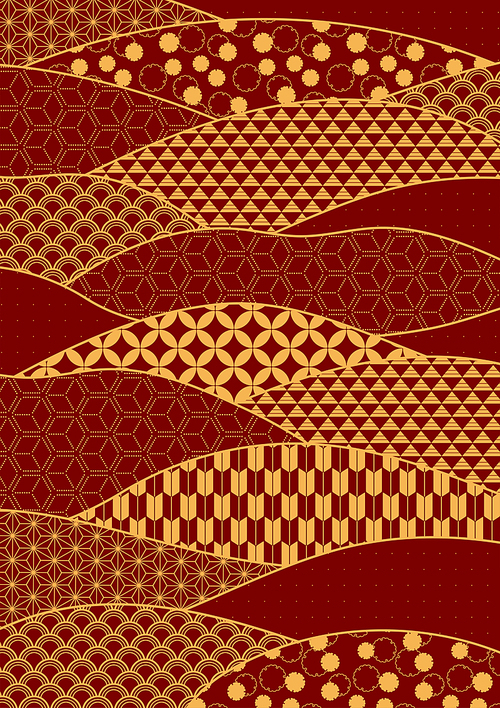 traditional oriental patterns abstract background, gold on red. oriental style vector illustration. design concept for chinese new year, 중추절 elegant minimal card, poster, banner.