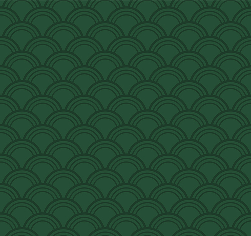 Traditional oriental ocean waves abstract geometric seamless pattern, dark and light green background. Eastern style vector illustration. Design concept Asian holiday , packaging, wrapping paper.