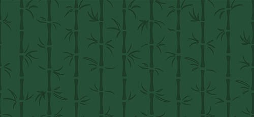 Bamboo trees botanical seamless pattern, dark and light green background. Hand drawn eastern style vector illustration. Design concept for Dragon Boat Festival , packaging, wrapping paper.