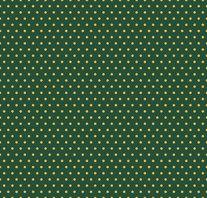 Small polka dots abstract geometric seamless pattern, digital texture, gold on green background. Vector illustration. Design concept for minimal textile print, packaging, wrapping paper.
