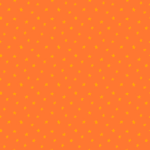 Scattered stars simple seamless pattern, yellow on orange background. Hand drawn vector illustration. Childish texture. Design concept for kids fashion , textile, fabric, wallpaper, packaging.