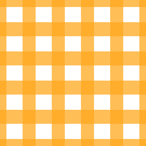 Yellow, white checks, Gingham, plaid seamless geometric pattern on white background. Hand drawn style vector illustration. Design concept for kids nautical fashion print, textile, wallpaper, packaging