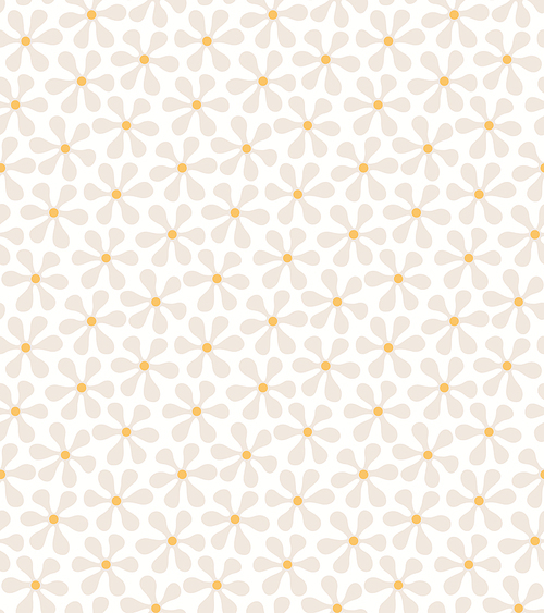 Ditsy daisy flowers floral seamless pattern on white background. Hand drawn vector illustration. Scandinavian style design. Concept for kids woodland textile, fashion , wallpaper, package.