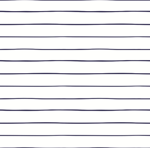 Horizontal stripes nautical seamless geometric pattern, blue on white background. Hand drawn Scandinavian style vector illustration. Line art. Design concept for kids fashion , textile, wallpaper