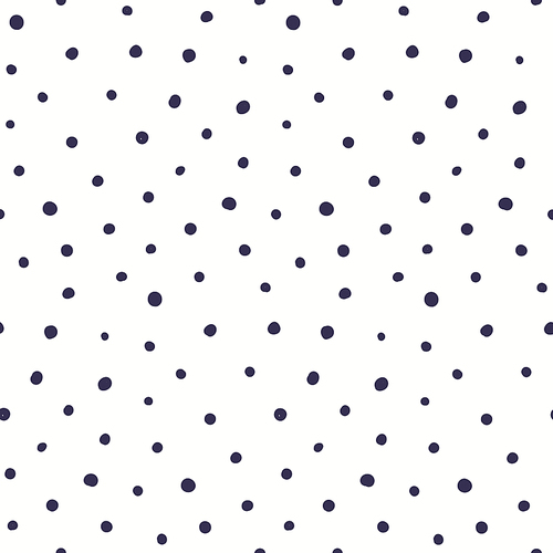 Small dots simple seamless geometric pattern, blue on white background. Hand drawn Scandinavian style vector illustration. Line art. Design concept for kids fashion , textile, wallpaper, package