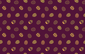 hand drawn seamless vector pattern with painted eggs, gold on  background. design concept for easter , packaging, wrapping paper, card, banner, invite. flat style illustration.