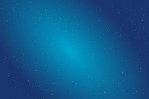 Night sky with little white stars on blue background. Flat style vector illustration. Abstract geometric design. Starry sky, space, cosmos, galaxy, universe backdrop, wallpaper concept