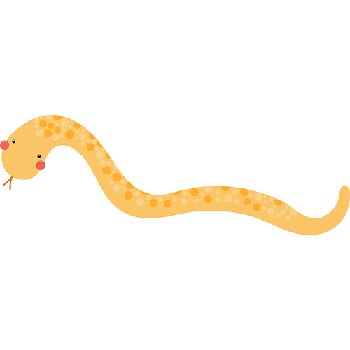 Cute funny snake cartoon character illustration. Hand drawn Scandinavian style flat design, isolated vector. Tropical animal, jungle wildlife, safari, nature, kids print element