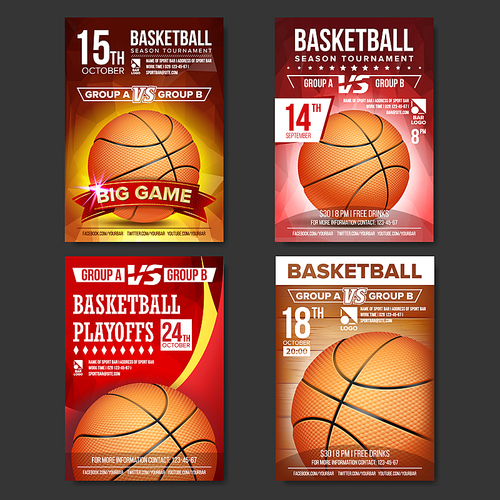 Basketball Poster Vector. Design For Sport Bar Promotion. Basketball Ball. Modern Tournament. Game Illustration