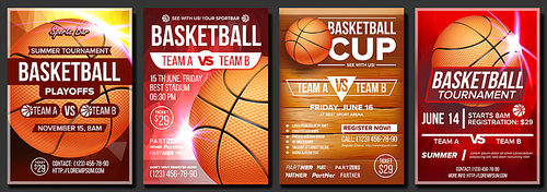 Basketball Poster Vector. Design For Sport Bar Promotion. Basketball Ball. Modern Tournament. Game Event Illustration