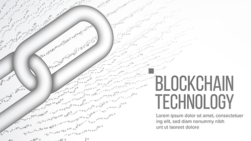 Blockchain Vector. Blockchain Hyperlink Symbol. Link Web Chain Internet. Financial Background Illustration