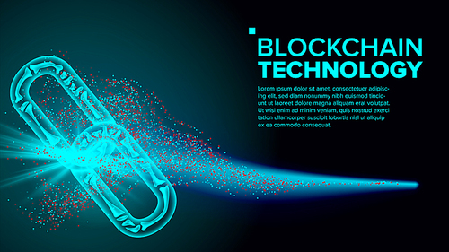 Blockchain Vector. E-commerce Business Management. Blockchain Hyperlink Symbol. Technology Background Illustration