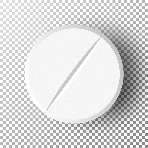 White 3D Medical Pill Vector Illustration.