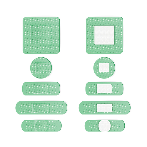 Medical Patch Vector. Bandage In Different Shape.