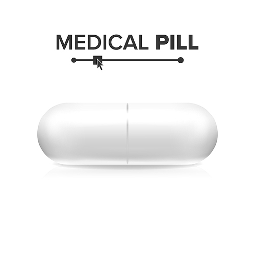 Capsule Pill Vector. Tablet, Pharmaceutical Antibiotic Isolated