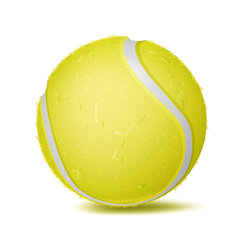 3D Tennis Ball Vector. Classic Yellow Ball. Illustration