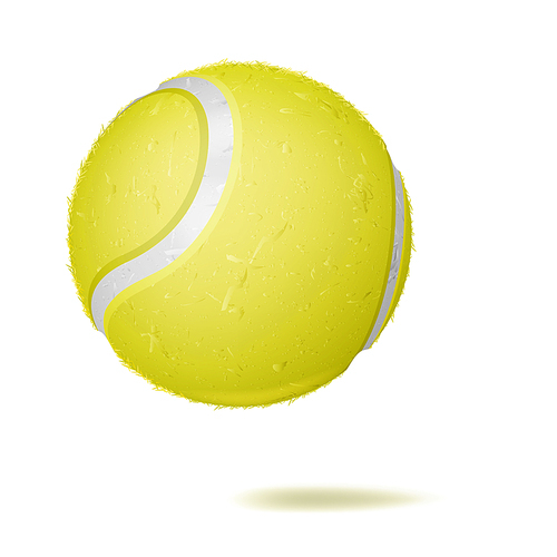 Realistic Tennis Ball Vector. Classic Round Yellow Ball. Sport Game Symbol. Illustration