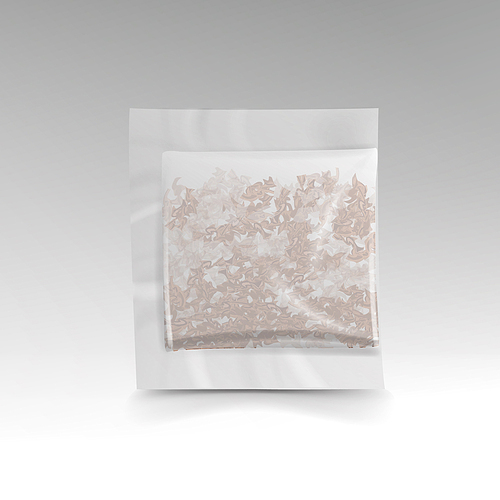 Realistic Tea Bag Teabag. Square Shape. Vector Template Illustration