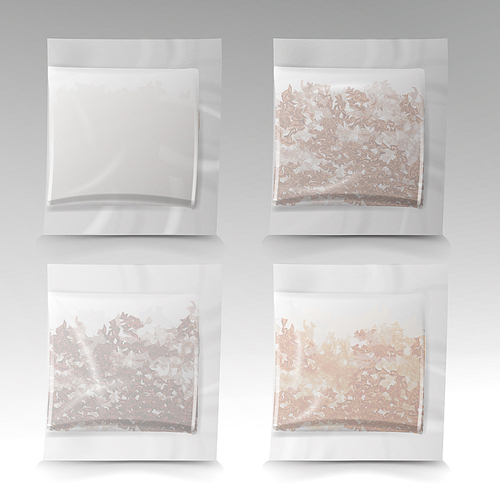 Tea Bags Illustration. Square Shape. Vector Mock Up Illustration For Your Design