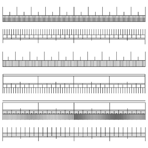 Size Indicator Set Vector. Different Types Unit Distances. Measuring Tool. Length Measurement Scale Chart. Isolated Illustration