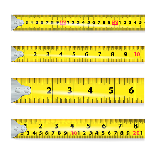 Yellow Measure Tape On White Background Vector illustration
