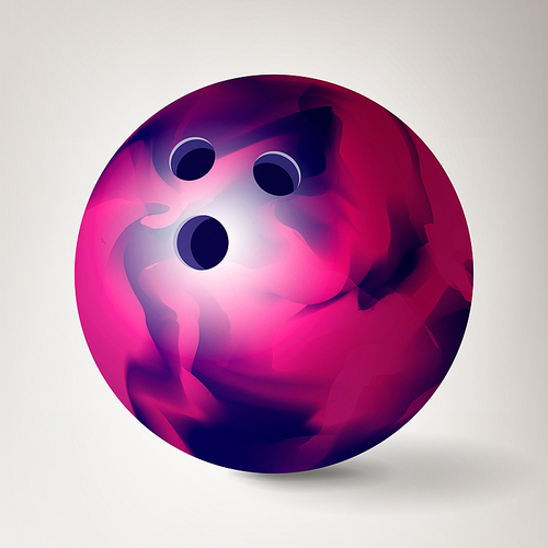 Bowling Ball Vector. 3D Realistic Illustration. Shiny Clean