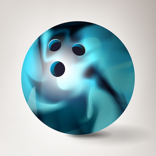 Bowling Ball Vector. 3D Realistic Illustration. Shiny Clean