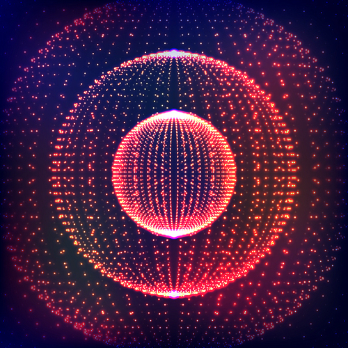 Sphere Consisting Of Points. Abstract Globe Grid.