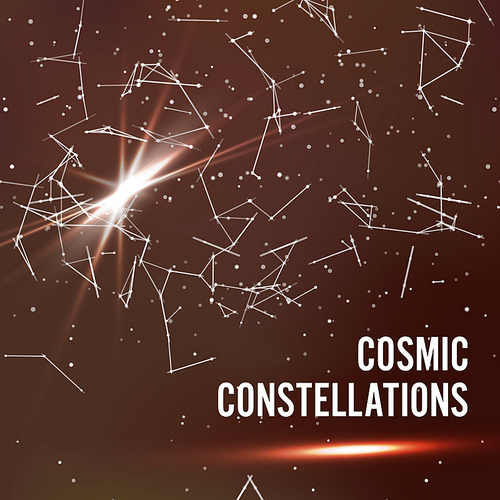 Cosmic Constellations Background Vector. Abstract Magic Space