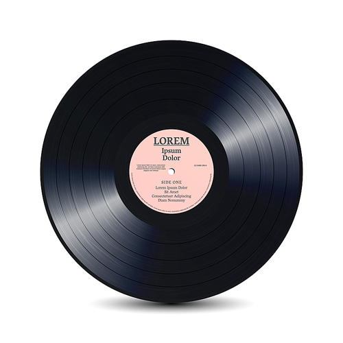 Vinyl Disc With Shiny Grooves. Old Retro Records. Isolated Vector