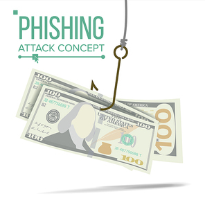 Phishing Money Concept Vector. Fraud Theft Protection. Leakage Information. Economic Crisis. Cartoon Illustration