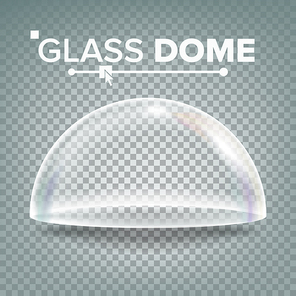 Dome Vector. Advertising, Presentation Glass Design Element. Template Mockup. Realistic Isolated Transparent Illustration