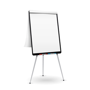 Flip Chart Vector. Office Whiteboard For Business Training. Isolated Illustration