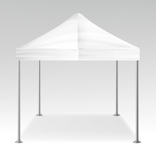 white folding tent mockup vector. promotional outdoor event trade show pop-up tent  marquee, template. product advertising