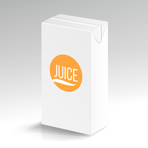 Juice Package Vector Realistic Mock Up. Carton Branding Box 1000 ml. White Empty Clean Cardboard Package Drink Juice Box Blank. Vector
