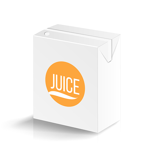 Juice Package Vector Realistic Mock Up Template. Carton Branding Box 200 ml. White Empty Clean Cardboard Package Drink Small Juice Box Blank Isolated. Vector