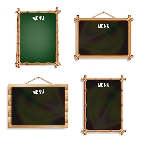 menu board. cafe or restaurant menu bulletin black board. isolated on white . realistic
