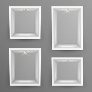 Empty Show Window, Niche Vector. Abstract Clean Shelf, Niche, Wall Showcase. Good For Exhibit, Presentations, Display Your Product.
