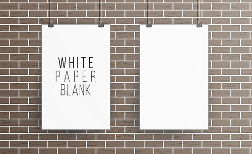 White Blank Paper Wall Poster Mock up Template Vector Illustration