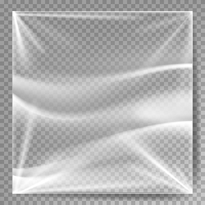 Transparent Polyethylene Vector. Plastic Wrap Texture. Stretched Polyethylene Cover. Isolated On Transparent Background Illustration