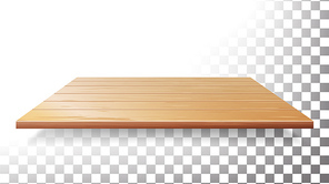 Wooden Table Top, Floor, Wall Shelf Vector. Realistic Wood Texture