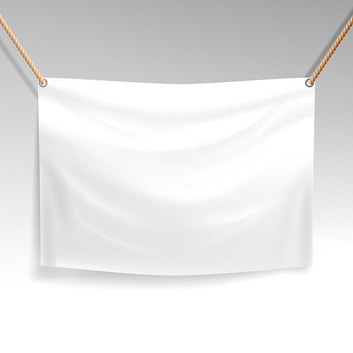 White Banner Vector. Realistic Horizontal Rectangular Advertising